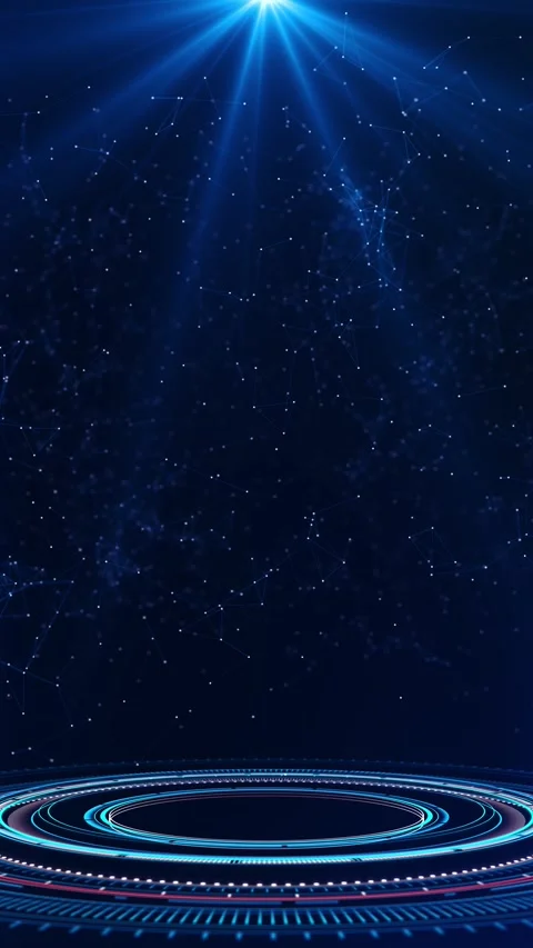 Blue spotlight 3D live staging, illuminating Light bulbs for the stage. Light bu Stock Footage 341902560