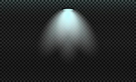 Blue Spotlight Casting Soft Beam On Dark Background For Studio Lighting. Stock Illustration
