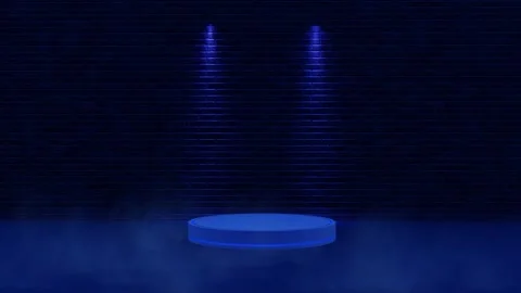 Blue Spotlight on Empty Podium Stock Footage 318956388