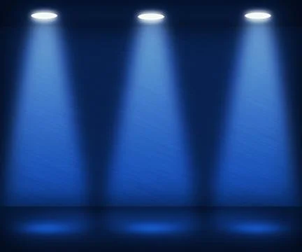 Blue spotlight room Stock Illustration
