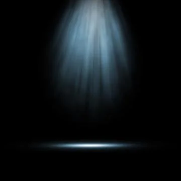 Blue spotlight shining down from above, creating a bright beam of light on .. Stock Illustration