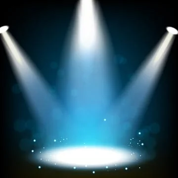 Blue Spotlight Shining, Vector Illustration Stock Illustration