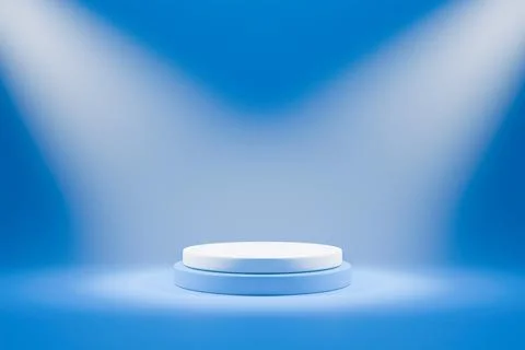 Blue spotlight stage background for product display Stock Illustration