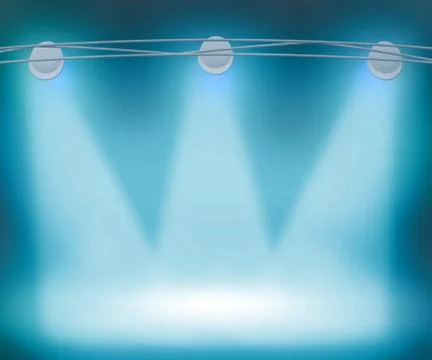 Blue spotlights background Stock Illustration