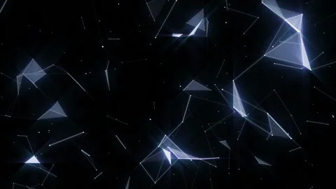 Blue spots. Flickering of particles. Flickering triangles. Dolly zoom. Frame of Stock Footage 95998552