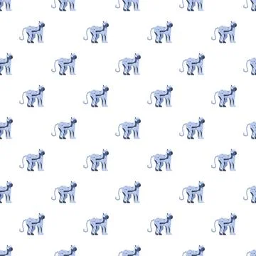 Blue spotted leopard pattern seamless background illustration Stock Illustration