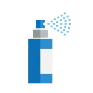 Blue Spray Bottle Icon Vector Illustration Of Aerosol Container With Fine S.. Stock Illustration