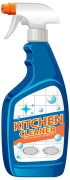 Blue Spray Bottle of Kitchen Surface Cleaner Illustration Stock Illustration