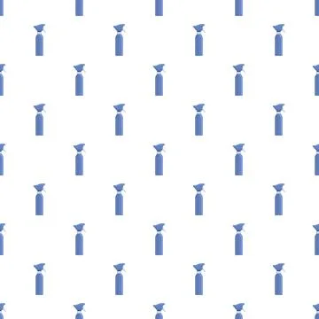 Blue spray bottle repeating pattern for cleaning background 库存插图
