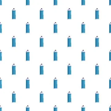 Blue spray paint cans creating seamless pattern illustration Stock Illustration