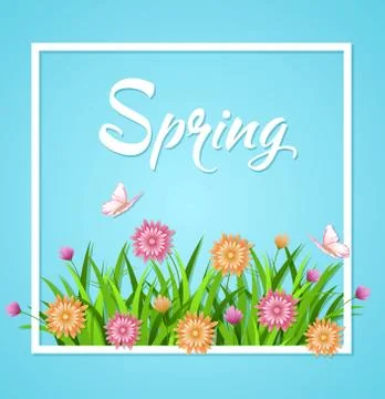 Blue spring background Stock Illustration