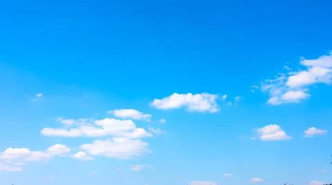 Blue spring sky with white clouds - panoramic cloudscape Stock Photos