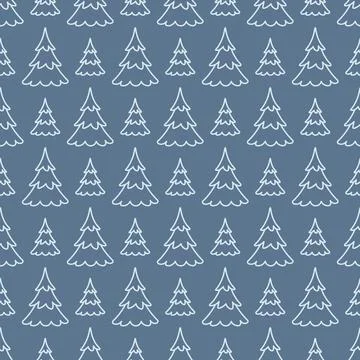 Blue spruce. Seamless vector pattern. 스톡 일러스트
