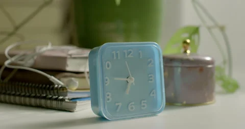 Blue sqare clock Stock Footage 201975989