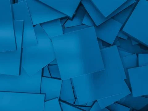 Blue square abstract background. 3D Stock Illustration