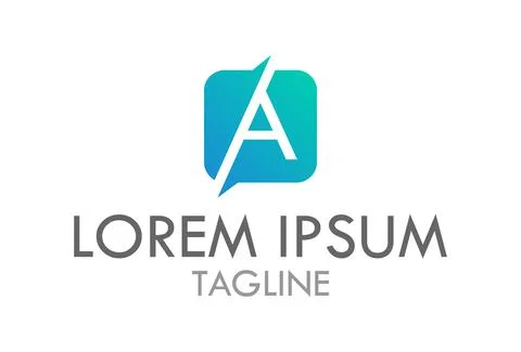 Blue Square App Creative A Letter Logo Icon Design	 Stock Illustration