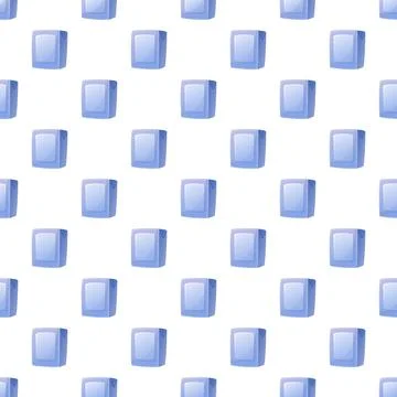 Blue square boxes seamless pattern on white background Stock Illustration
