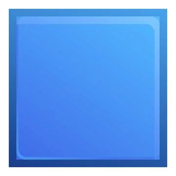 Blue square button with rounded corners creating modern user interface design Illustrazione stock