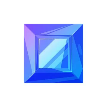 Blue square-cut gem, diamond sapphire Stock Illustration