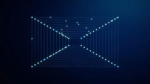 Blue Square Digital Corridor Technology Background Stock-Illustration