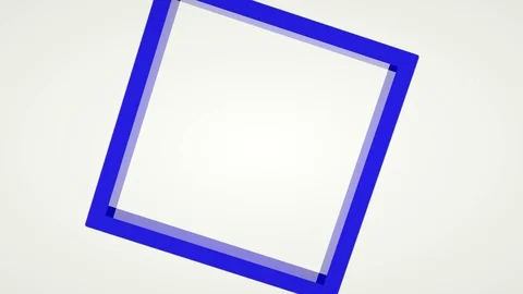 The blue square frame rotates slowly. Abstract animated background. 3d render Stock Footage 122524151