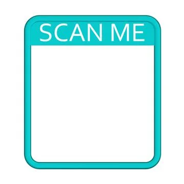 Blue square frame Scan Me. Isolated on a white background. 3D rendering Stock Illustration