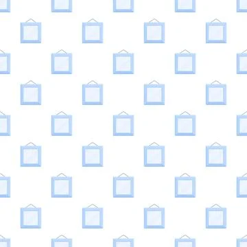 Blue square frames hanging seamless pattern background Stock Illustration