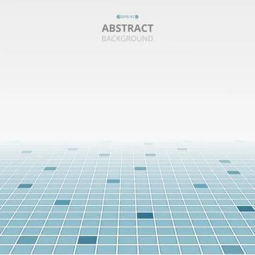 Blue square geometric pattern background with copy space. Stock Illustration