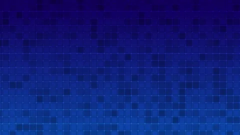 Blue square grid pattern glowing tile lines, geometric cells, and dark digital s Stock Footage 340557383
