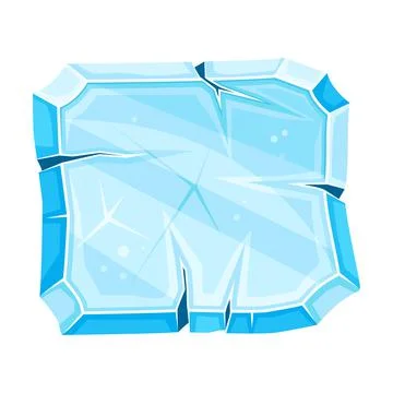 Blue Square Ice Shaped Element for Game and Web Design Vector Illustration イラスト素材