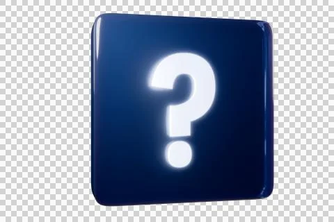 A blue square icon featuring a glowing question mark Illustrazione stock