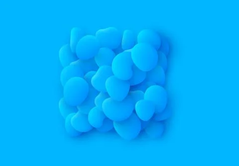 Blue square isolated background. Design elements of the liquid rounded plasti Illustrazione stock