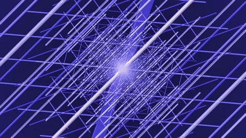 Blue Square of Lines Zoom Stock Footage 100686066