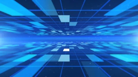 Blue square logo abstract motion background Video stock 88960101