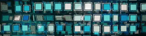 Blue square matrix dynamic background looping playback Stock Footage 340111869