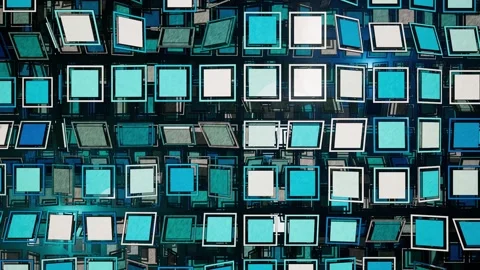 Blue square matrix dynamic background looping playback Stock Footage 340124860