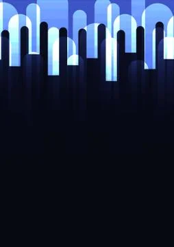 Blue square melt overlap abstract bubble background Illustrazione stock
