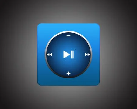 Blue square player on dark background Stock Illustration