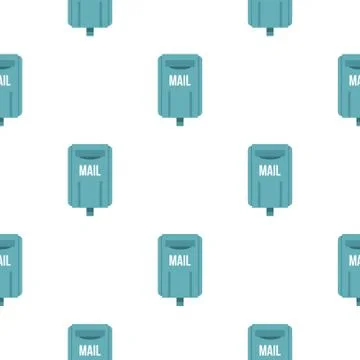 Blue square post box pattern flat Stock Illustration
