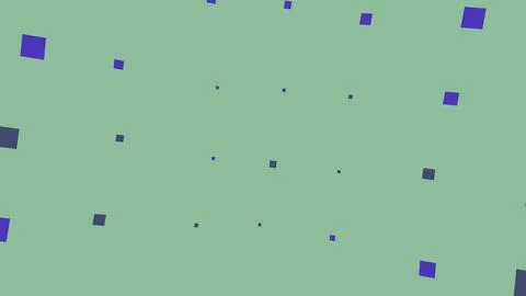 Blue square shapes on a soft green background 스톡 일러스트