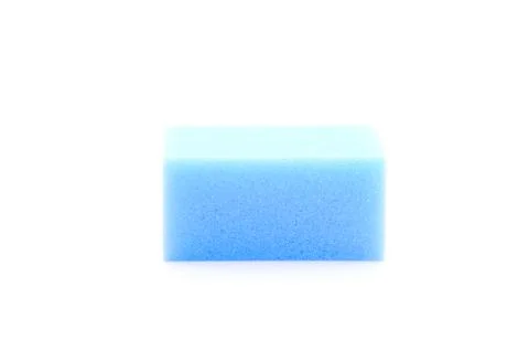 Blue Square Sponge Over White Background Stock Photos