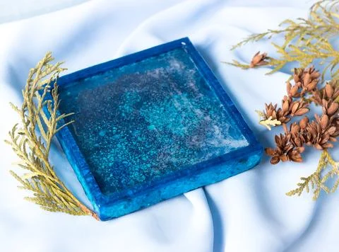 Blue Square Stand 스톡 사진