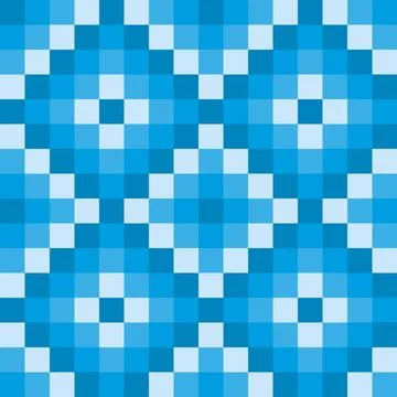 Blue square tile mosaic pattern with ethnic design Illustrazione stock