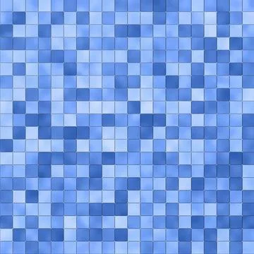 Blue square tile pattern Blue square tile pattern, various blue tints and ... Foto stock