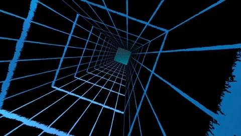 Blue square tunnel Stock Footage 107439119