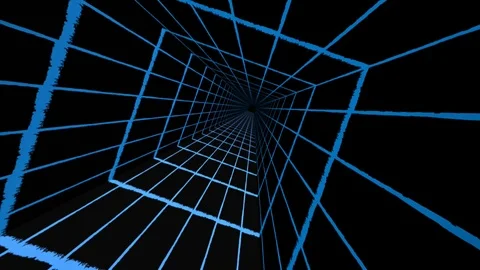 Blue square tunnel Stock Footage 107620911
