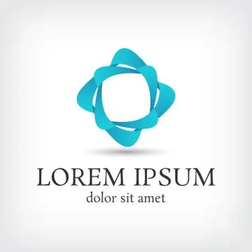 Blue square unity abstract logo design template Illustrazione stock