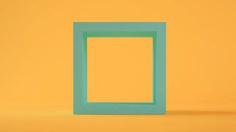 Blue square on yellow background Stock Illustration