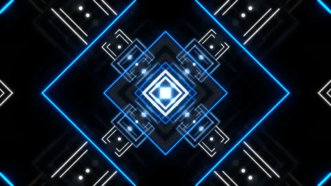 Blue squares and abstract shape on transparent background, alpha channel, loop Stock Footage 131917490