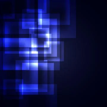Blue squares on a dark background Stock Illustration